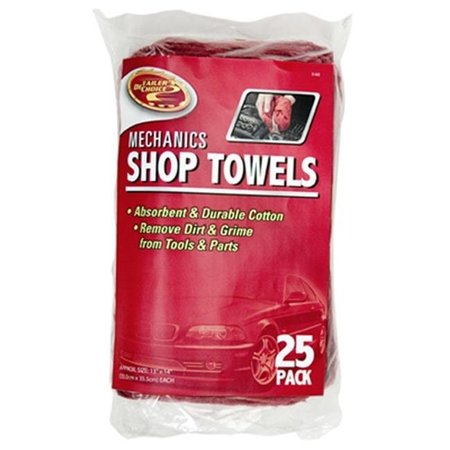 CLEAN RITE INC Clean Rite 3-542 Red Cotton Shop Towel - 25 Pack 157604